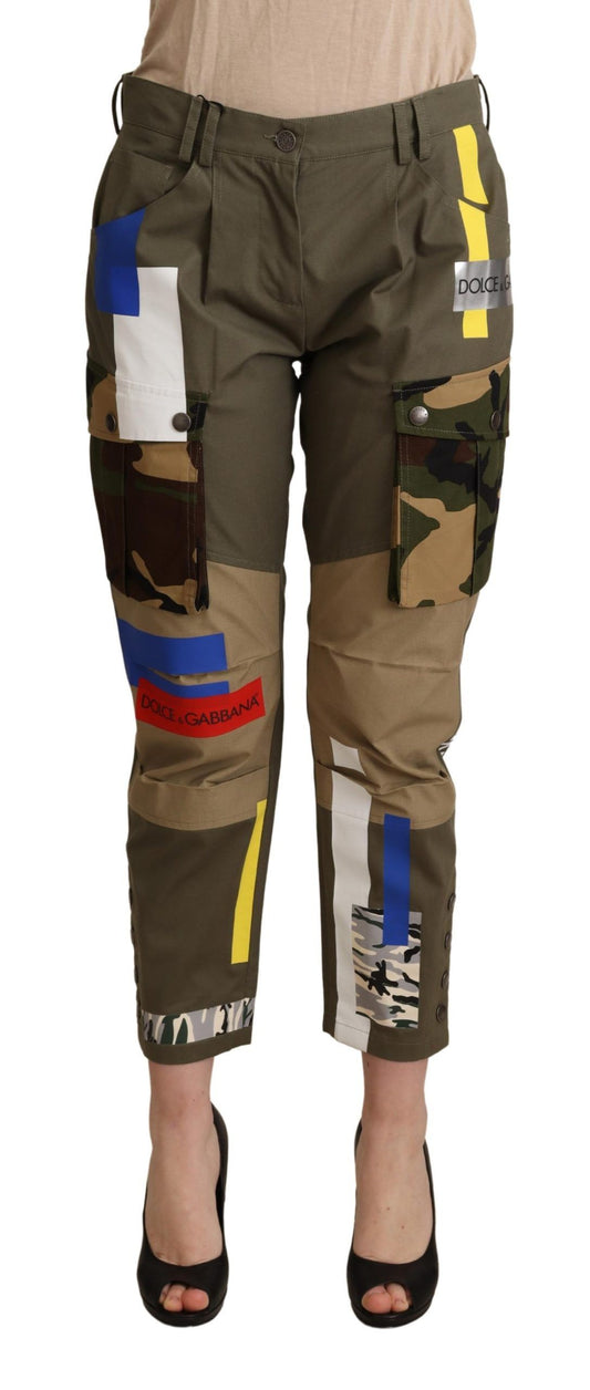 Dolce & Gabbana Chic Multicolor Patched Cargo Pants Dolce & Gabbana