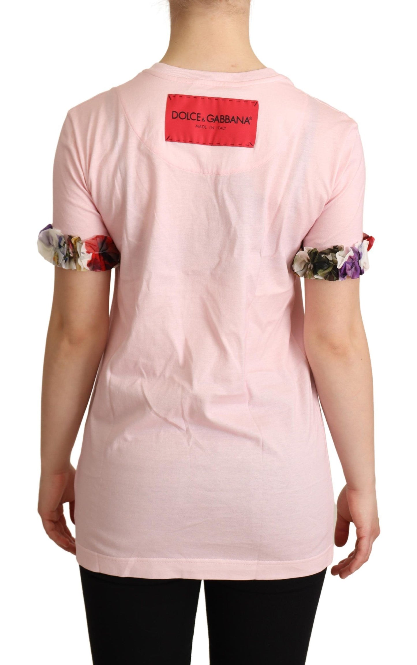 Dolce & Gabbana Elegant Floral Rose Applique T-Shirt Dolce & Gabbana