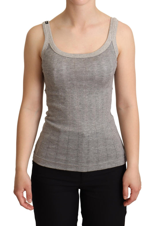 Dolce & Gabbana Chic Sleeveless Gray Tank Top Dolce & Gabbana