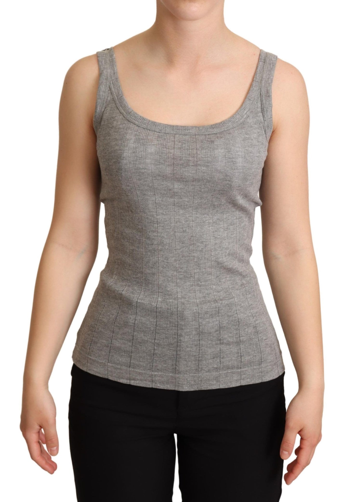 Dolce & Gabbana Elegant Sleeveless Gray Tank Top Dolce & Gabbana