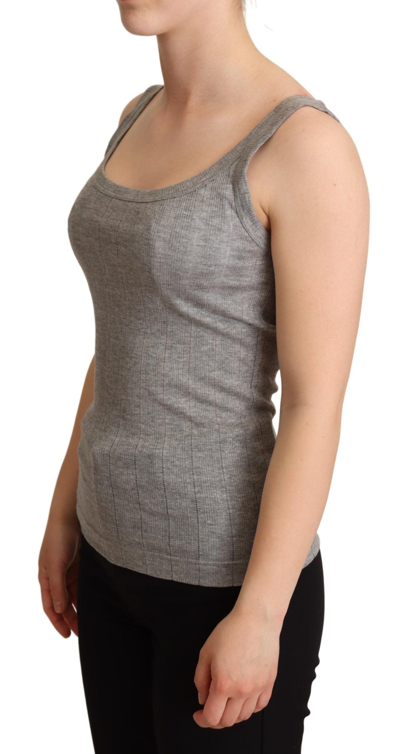 Dolce & Gabbana Elegant Sleeveless Gray Tank Top Dolce & Gabbana