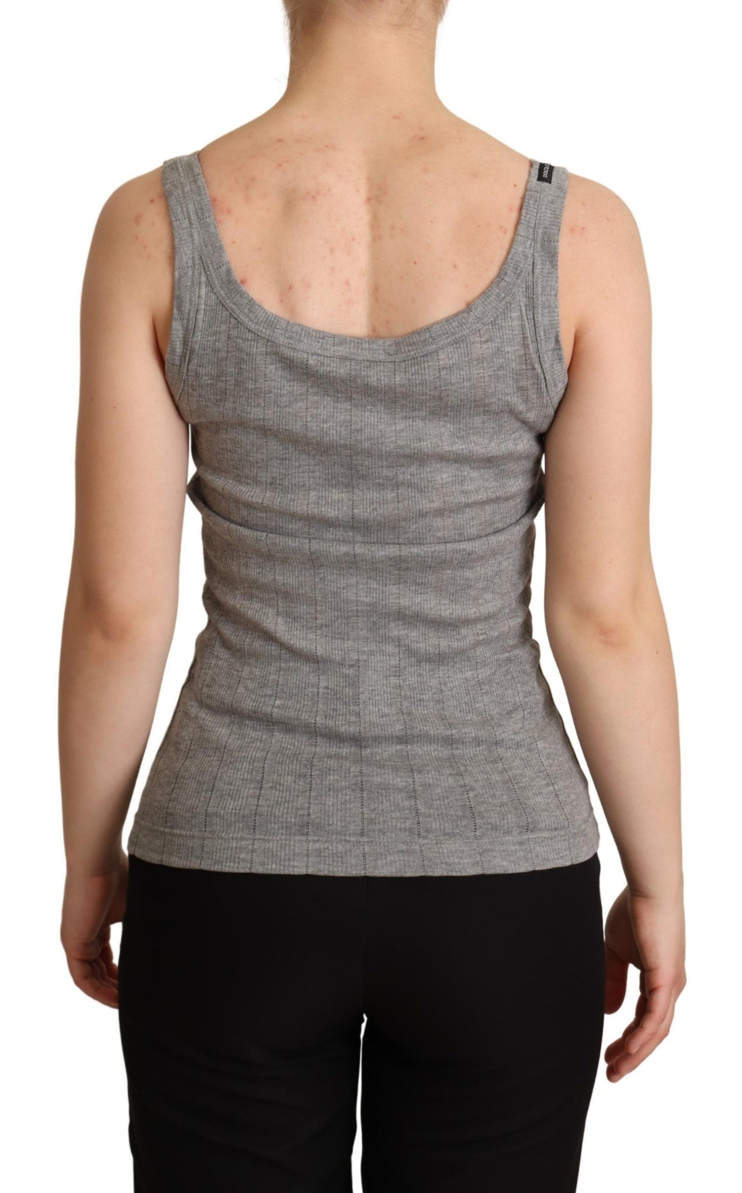 Dolce & Gabbana Elegant Sleeveless Gray Tank Top Dolce & Gabbana