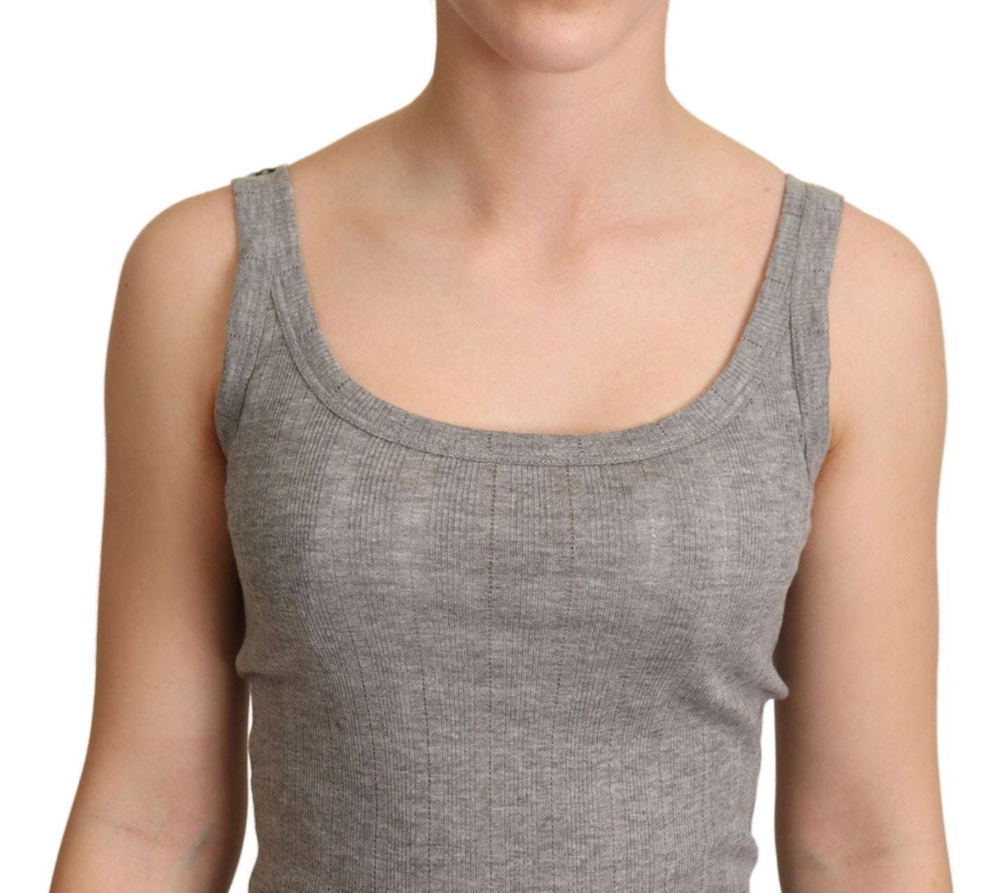 Dolce & Gabbana Elegant Sleeveless Gray Tank Top Dolce & Gabbana