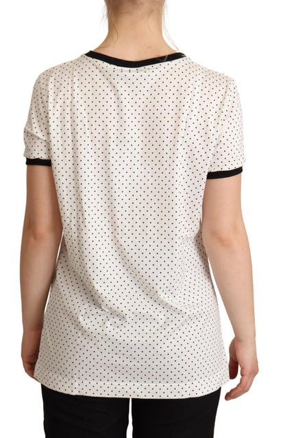 Dolce & Gabbana Polka Dot Crewneck Cotton Tee Dolce & Gabbana