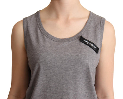 Dolce & Gabbana Elegant Gray Cotton Jersey Sleeveless Tank Dolce & Gabbana