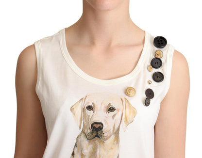 Dolce & Gabbana Chic Canine Floral Sleeveless Tank Dolce & Gabbana