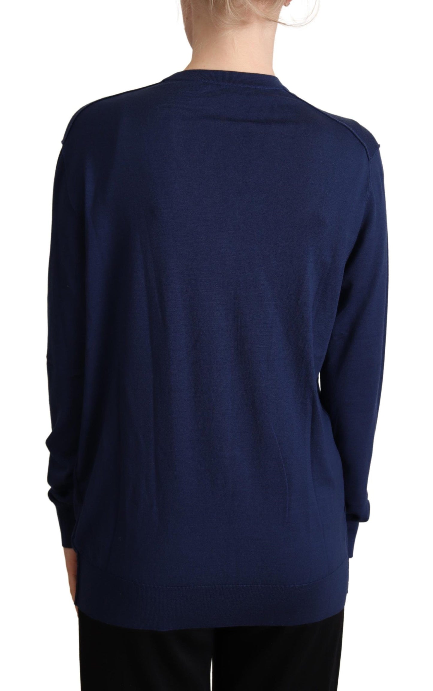 Dolce & Gabbana Elegant Virgin Wool Blue Cardigan Dolce & Gabbana