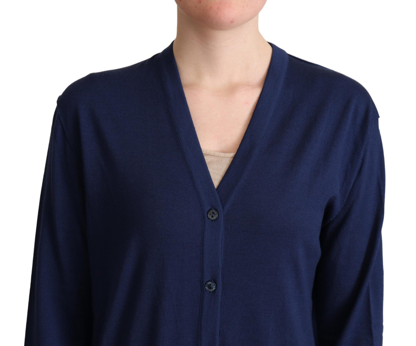 Dolce & Gabbana Elegant Virgin Wool Blue Cardigan Dolce & Gabbana