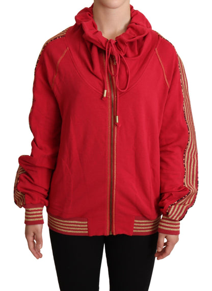 John Galliano Radiant Red Cotton Full Zip Hooded Jacket John Galliano