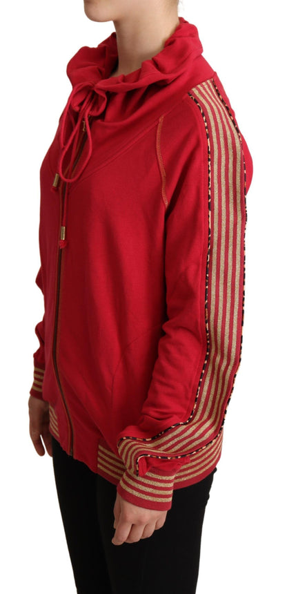 John Galliano Radiant Red Cotton Full Zip Hooded Jacket John Galliano