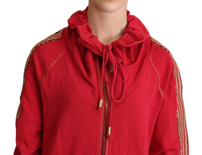 John Galliano Radiant Red Cotton Full Zip Hooded Jacket John Galliano