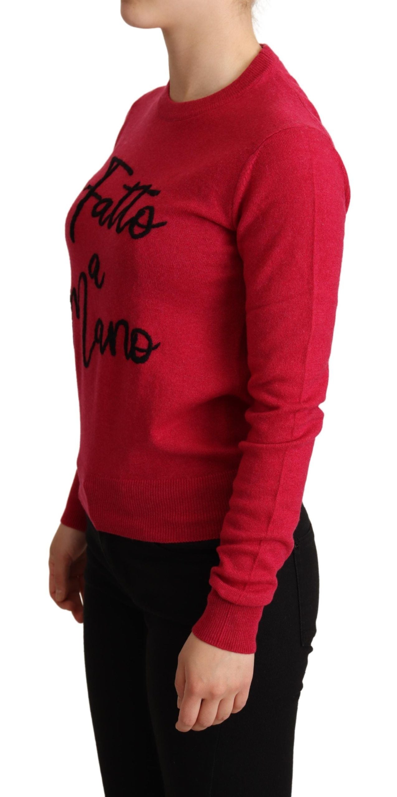 Dolce & Gabbana Chic Pink Cashmere Blend Crewneck Pullover Dolce & Gabbana