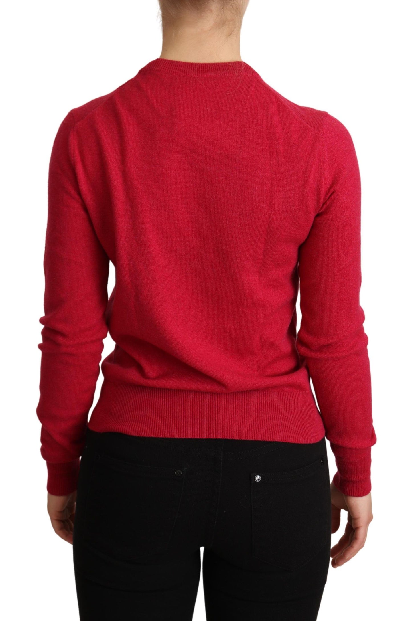 Dolce & Gabbana Chic Pink Cashmere Blend Crewneck Pullover Dolce & Gabbana