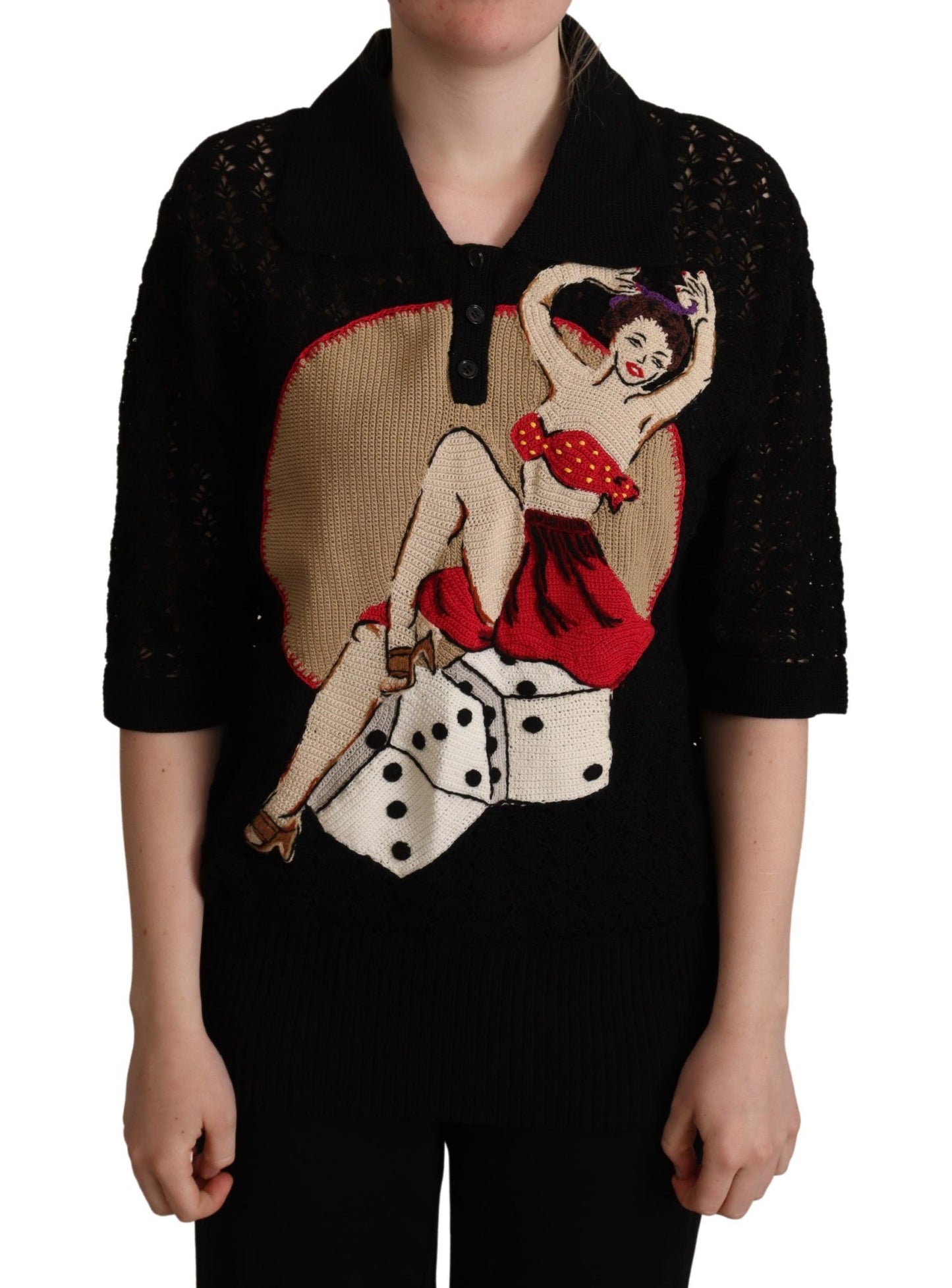 Dolce & Gabbana Embroidered Short Sleeve Luxury Sweater Dolce & Gabbana