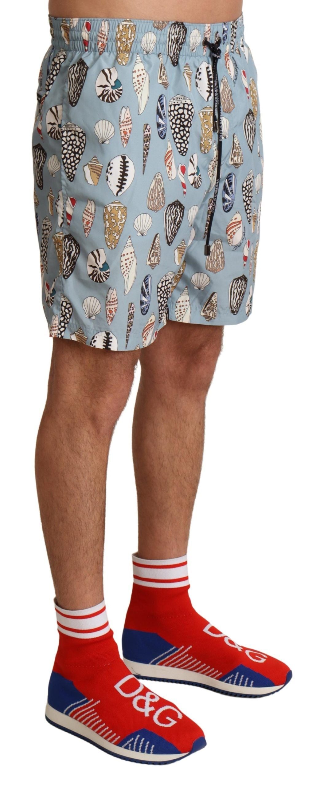 Dolce & Gabbana Elegant Seashell Print Swim Trunks Dolce & Gabbana