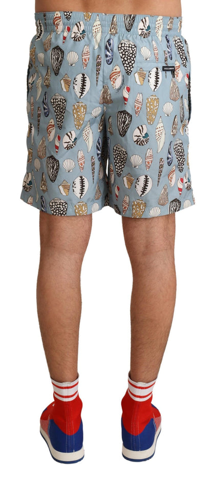 Dolce & Gabbana Elegant Seashell Print Swim Trunks Dolce & Gabbana