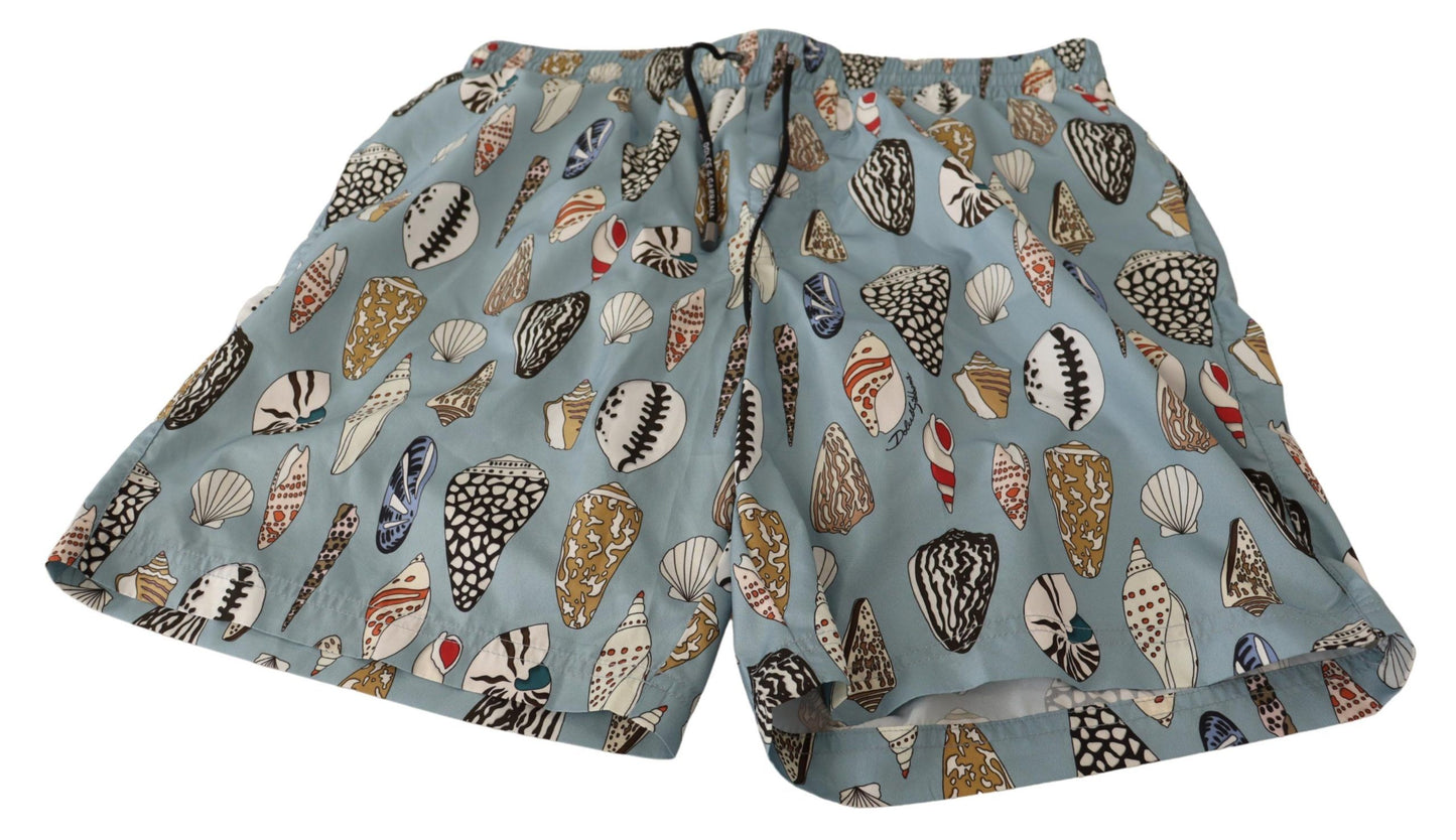 Dolce & Gabbana Elegant Seashell Print Swim Trunks Dolce & Gabbana