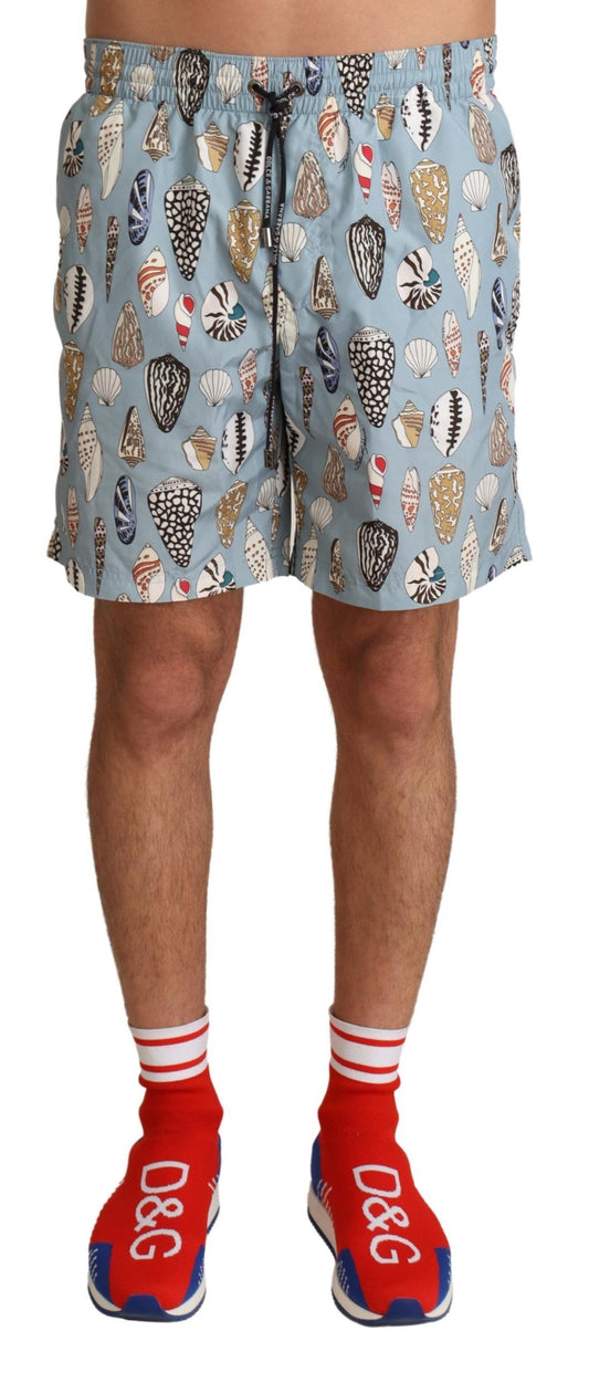 Dolce & Gabbana Elegant Seashell Print Swim Trunks Dolce & Gabbana