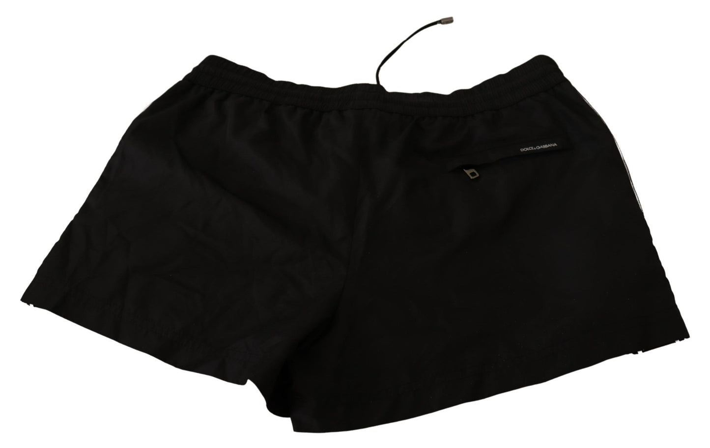 Dolce & Gabbana Elegant Black KING Motive Swim Trunks Dolce & Gabbana