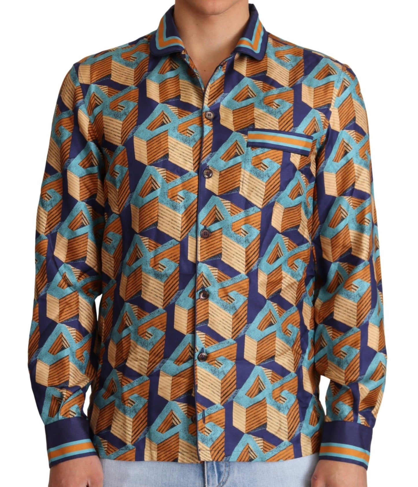 Dolce & Gabbana Elegant Silk Casual Shirt with DG Logo Dolce & Gabbana