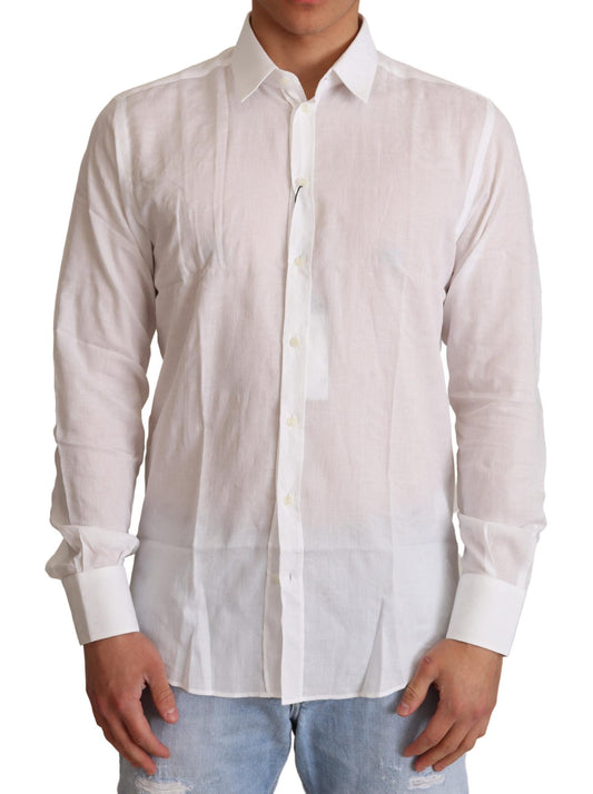 Dolce & Gabbana Elegant White Slim Fit Martini Dress Shirt Dolce & Gabbana