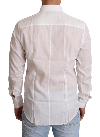 Dolce & Gabbana Elegant White Slim Fit Martini Dress Shirt Dolce & Gabbana