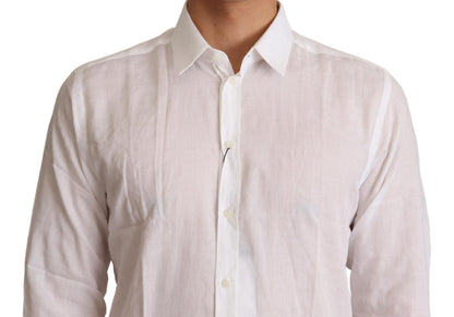 Dolce & Gabbana Elegant White Slim Fit Martini Dress Shirt Dolce & Gabbana