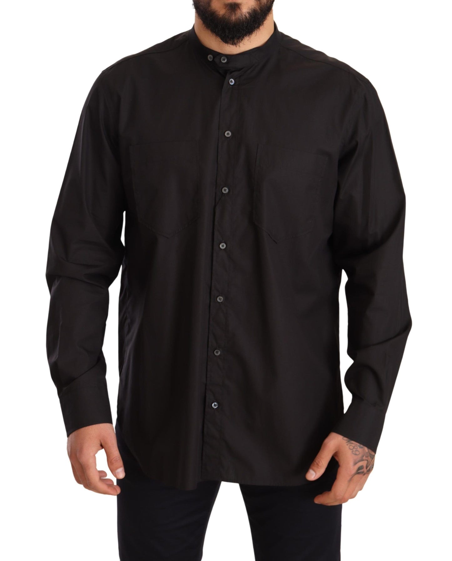 Dolce & Gabbana Elegant Black 100% Cotton Men's Shirt Dolce & Gabbana