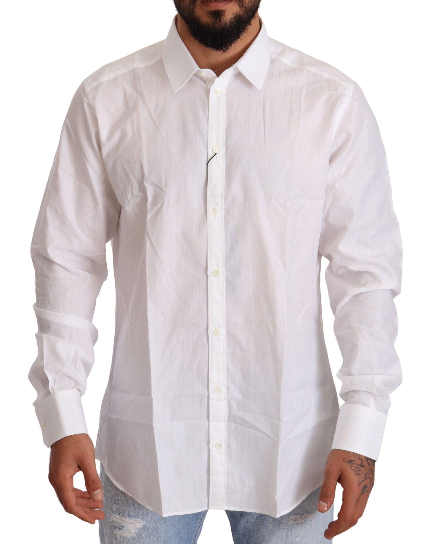 Dolce & Gabbana Elegant White Martini Fit Shirt Dolce & Gabbana