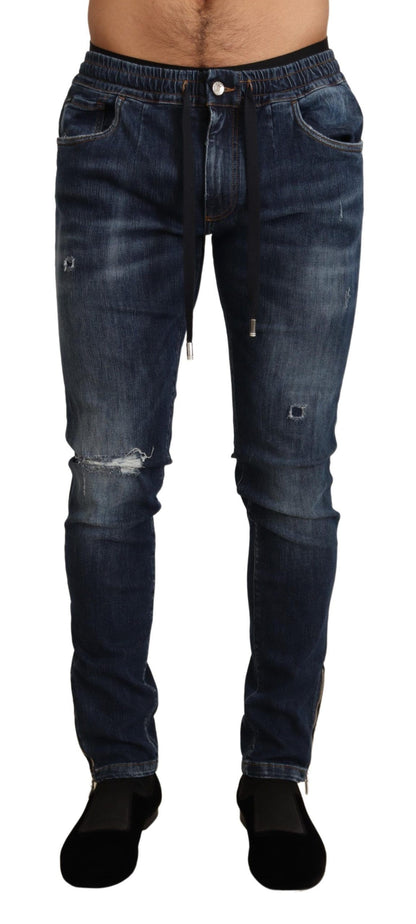 Dolce & Gabbana Elegant Dark Blue Skinny Jeans Dolce & Gabbana