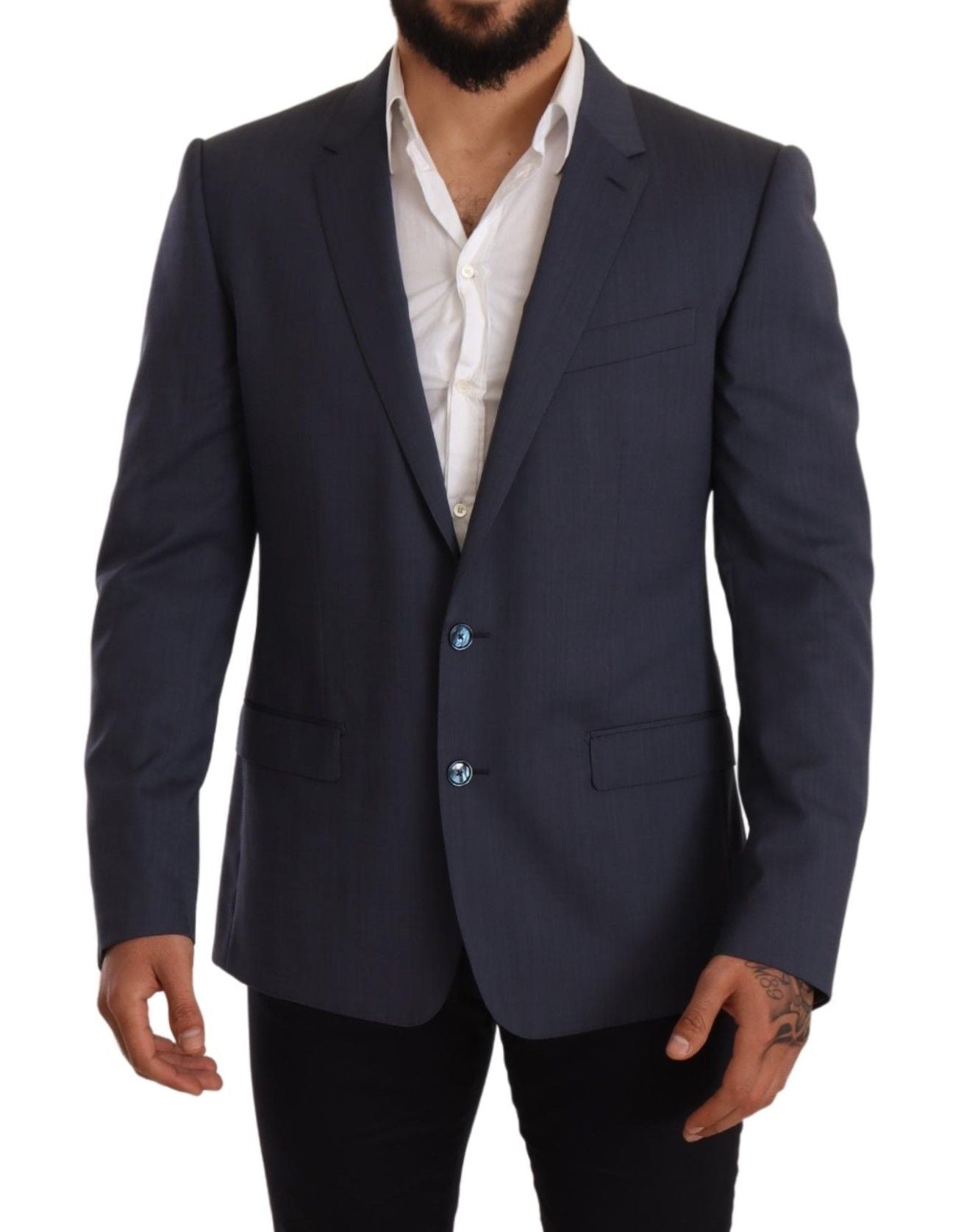 Dolce & Gabbana Elegant Blue Wool Martini Blazer Jacket Dolce & Gabbana