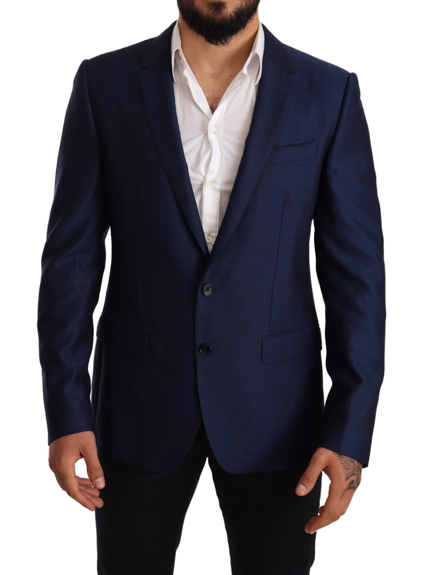 Dolce & Gabbana Elegant Blue Virgin Wool Martini Blazer Dolce & Gabbana