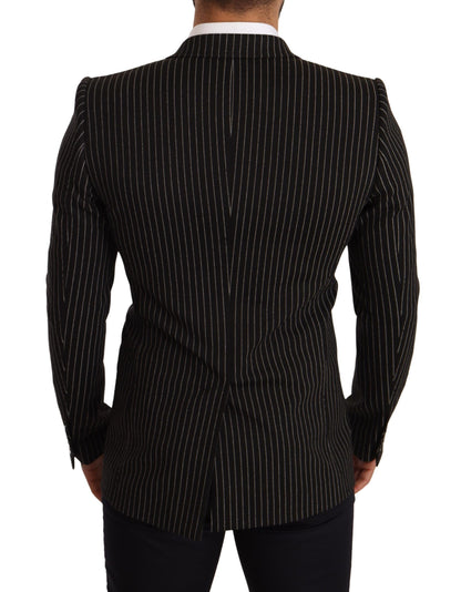 Dolce & Gabbana Elegant Striped Wool Blazer with Silk Lining Dolce & Gabbana