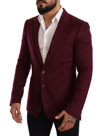 Dolce & Gabbana Elegant Maroon Bordeaux Cashmere Blazer Dolce & Gabbana