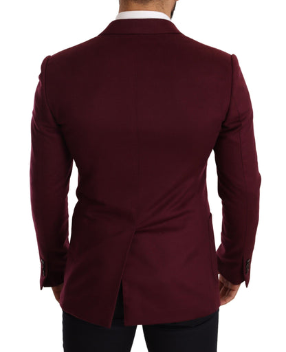 Dolce & Gabbana Elegant Maroon Bordeaux Cashmere Blazer Dolce & Gabbana