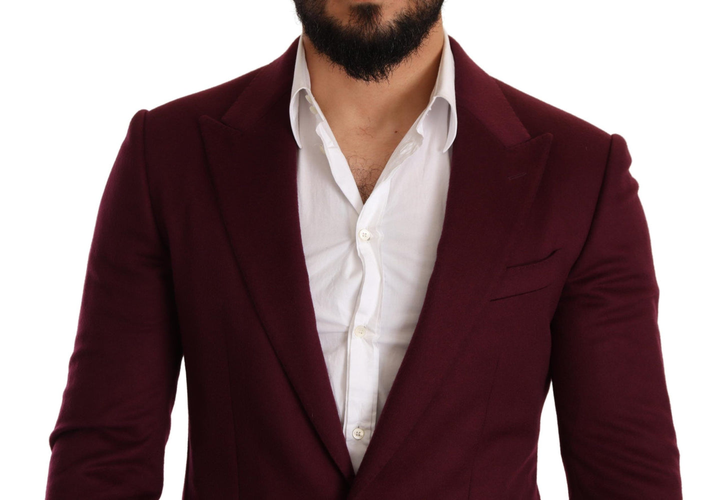 Dolce & Gabbana Elegant Maroon Bordeaux Cashmere Blazer Dolce & Gabbana