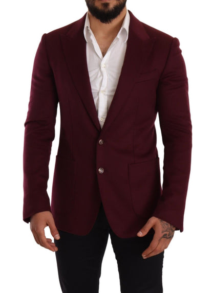 Dolce & Gabbana Elegant Maroon Bordeaux Cashmere Blazer Dolce & Gabbana