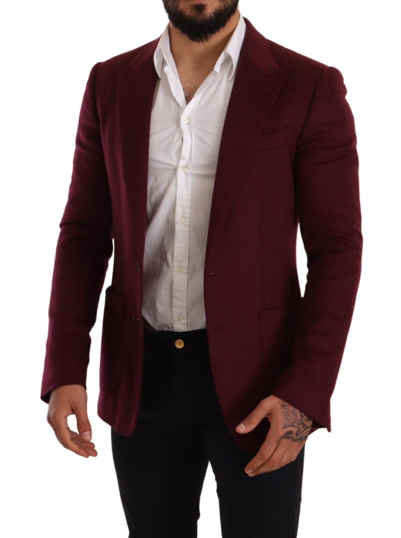 Dolce & Gabbana Elegant Maroon Bordeaux Cashmere Blazer Dolce & Gabbana