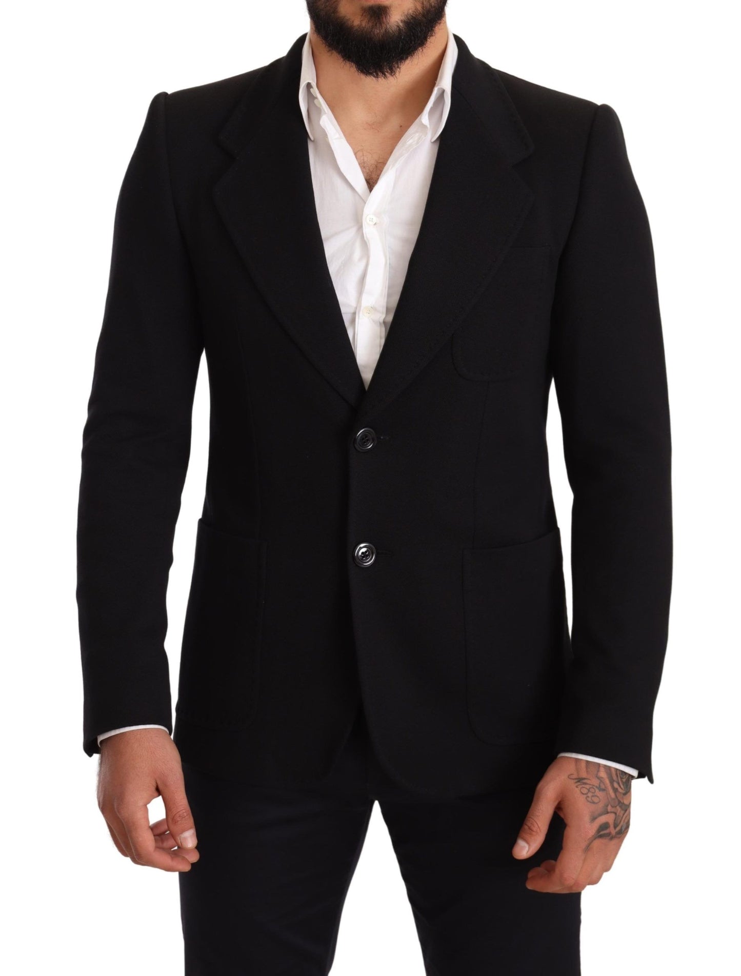 Dolce & Gabbana Elegant Slim Fit Black Cotton Blazer Dolce & Gabbana