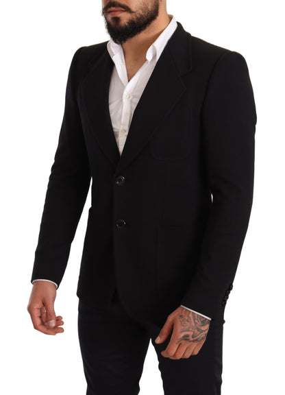 Dolce & Gabbana Elegant Slim Fit Black Cotton Blazer Dolce & Gabbana