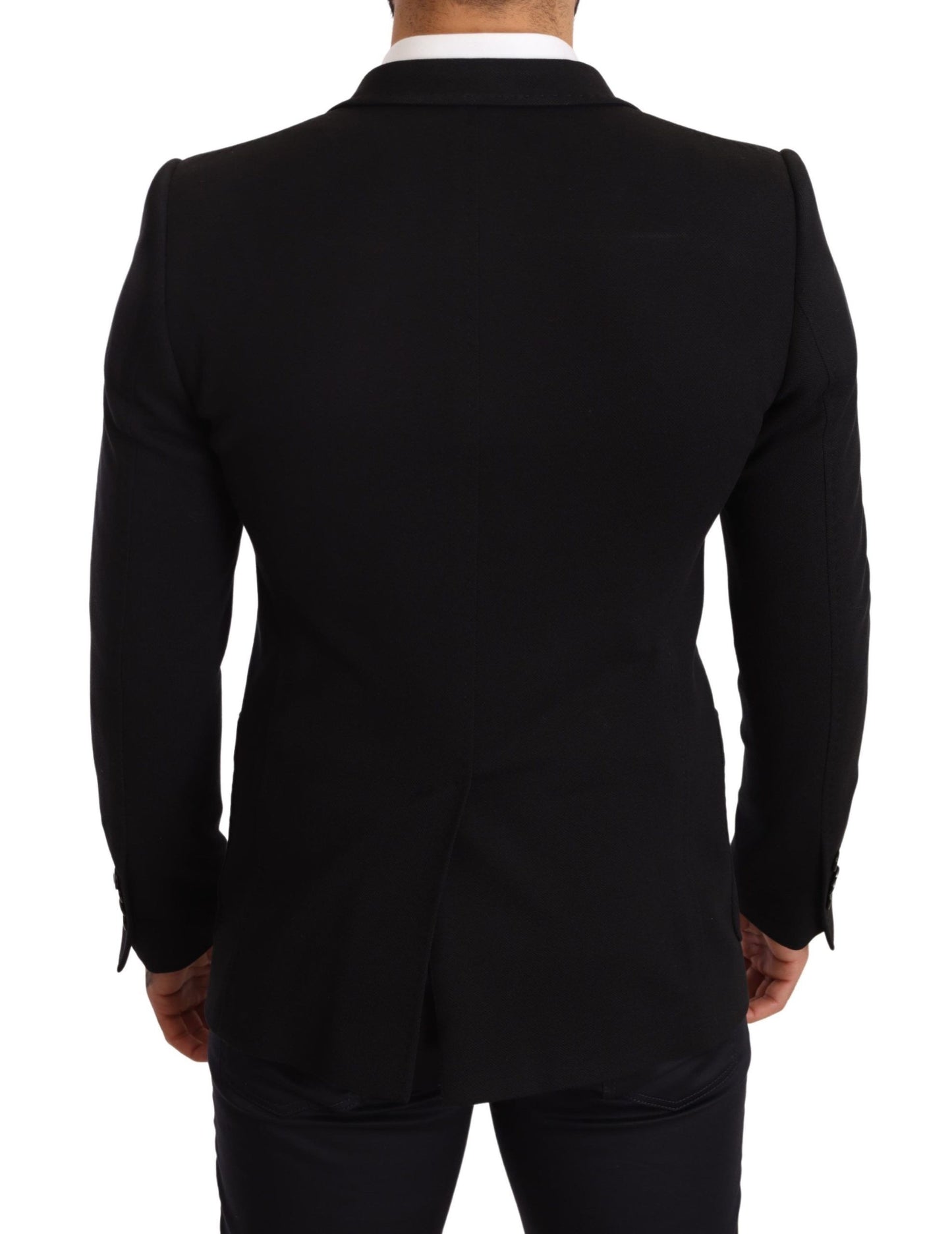 Dolce & Gabbana Elegant Slim Fit Black Cotton Blazer Dolce & Gabbana