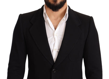 Dolce & Gabbana Elegant Slim Fit Black Cotton Blazer Dolce & Gabbana