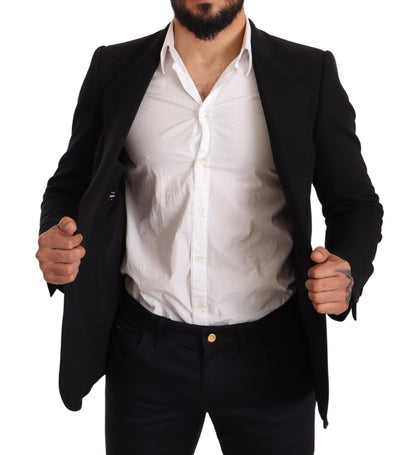 Dolce & Gabbana Elegant Slim Fit Black Cotton Blazer Dolce & Gabbana