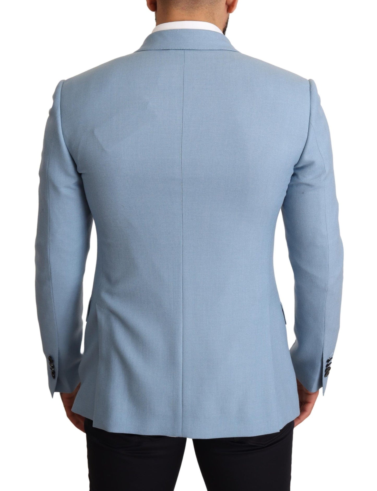 Dolce & Gabbana Elegant Blue Cashmere-Silk Men's Blazer Dolce & Gabbana