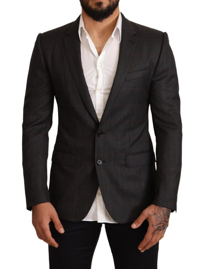 Dolce & Gabbana Elegant Gray Check Martini Blazer Dolce & Gabbana