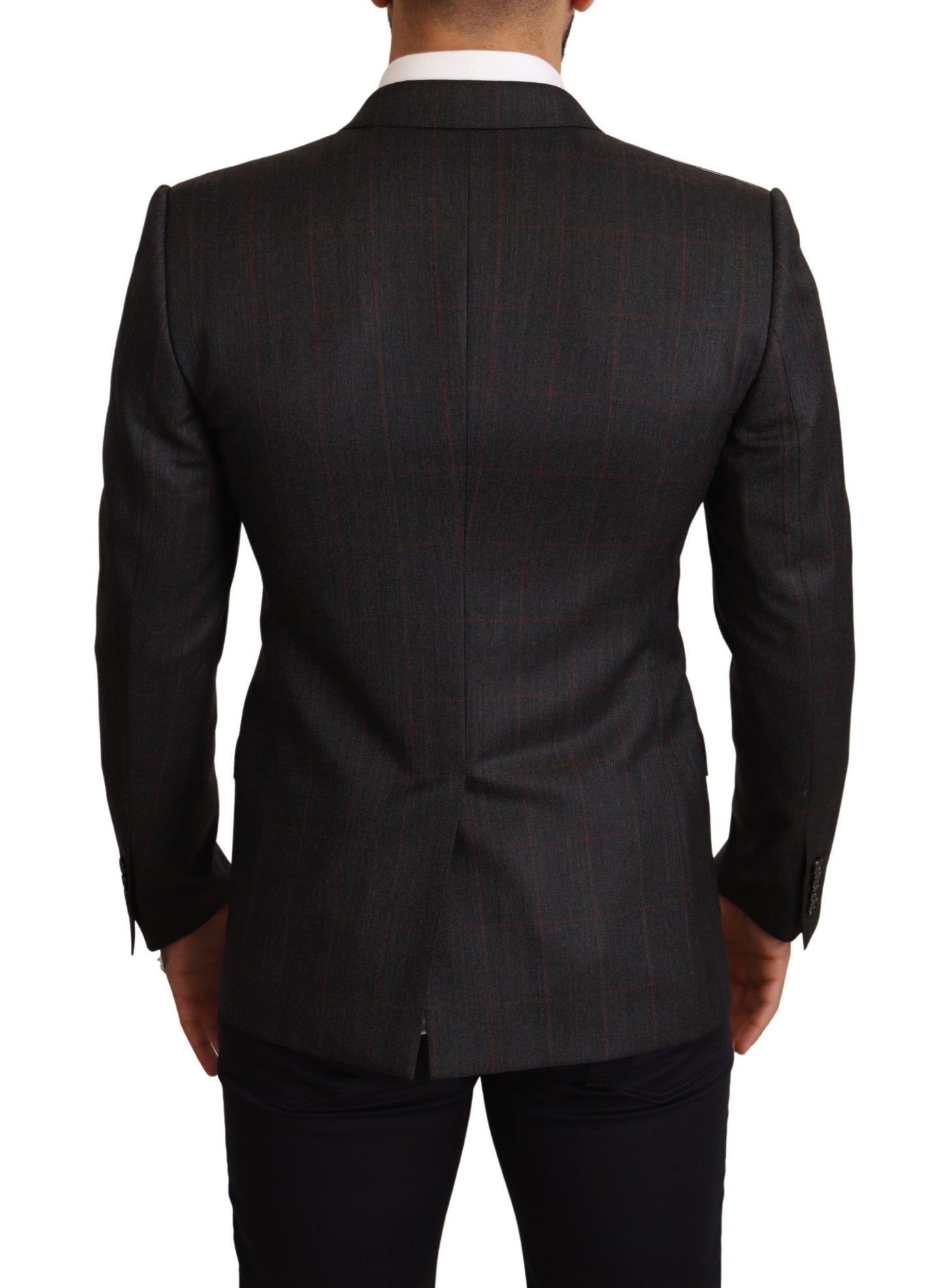 Dolce & Gabbana Elegant Gray Check Martini Blazer Dolce & Gabbana