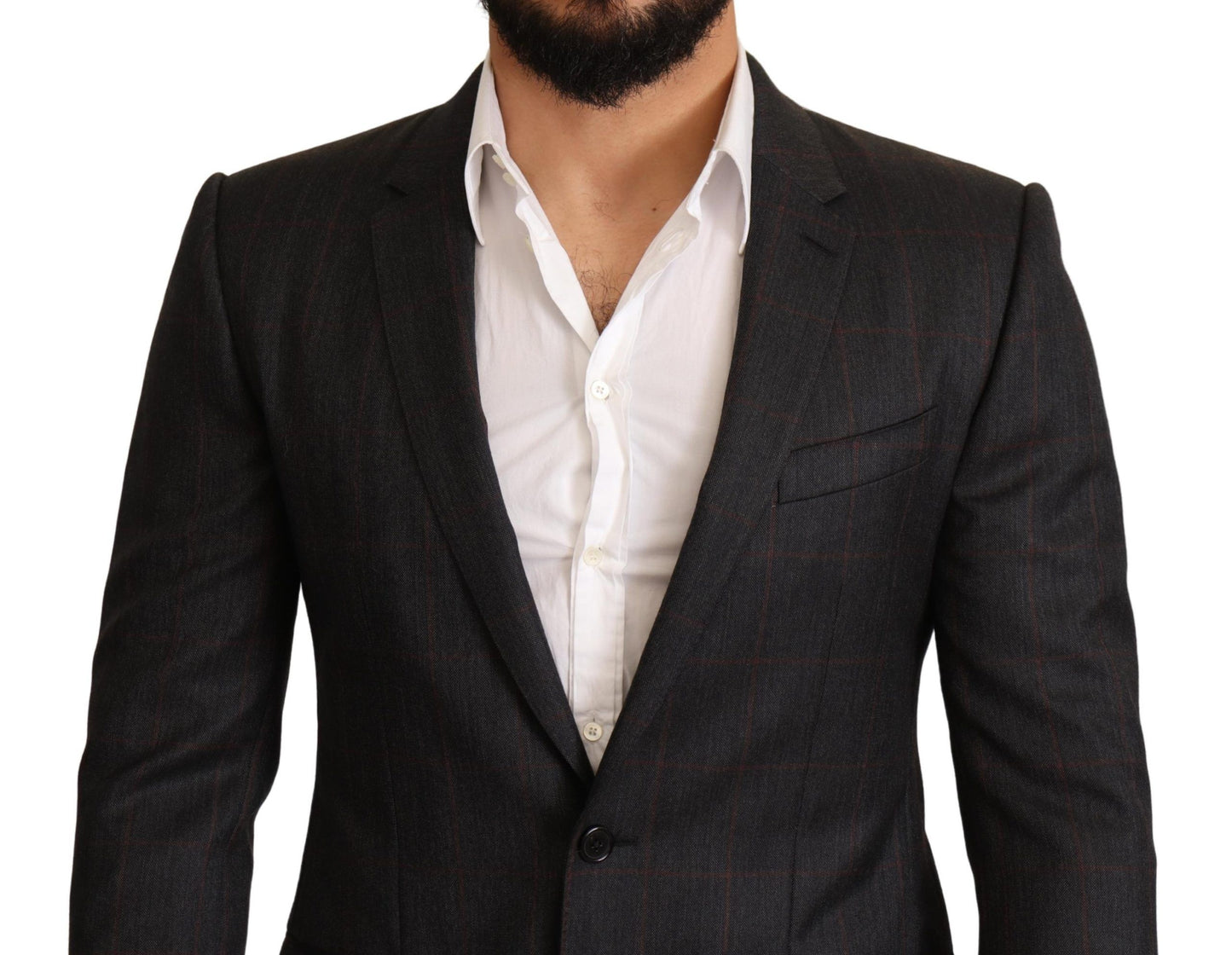 Dolce & Gabbana Elegant Gray Check Martini Blazer Dolce & Gabbana