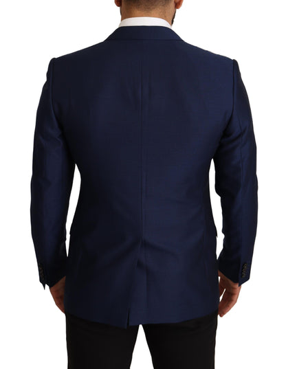 Dolce & Gabbana Navy Blue Virgin Wool Martini Blazer Dolce & Gabbana