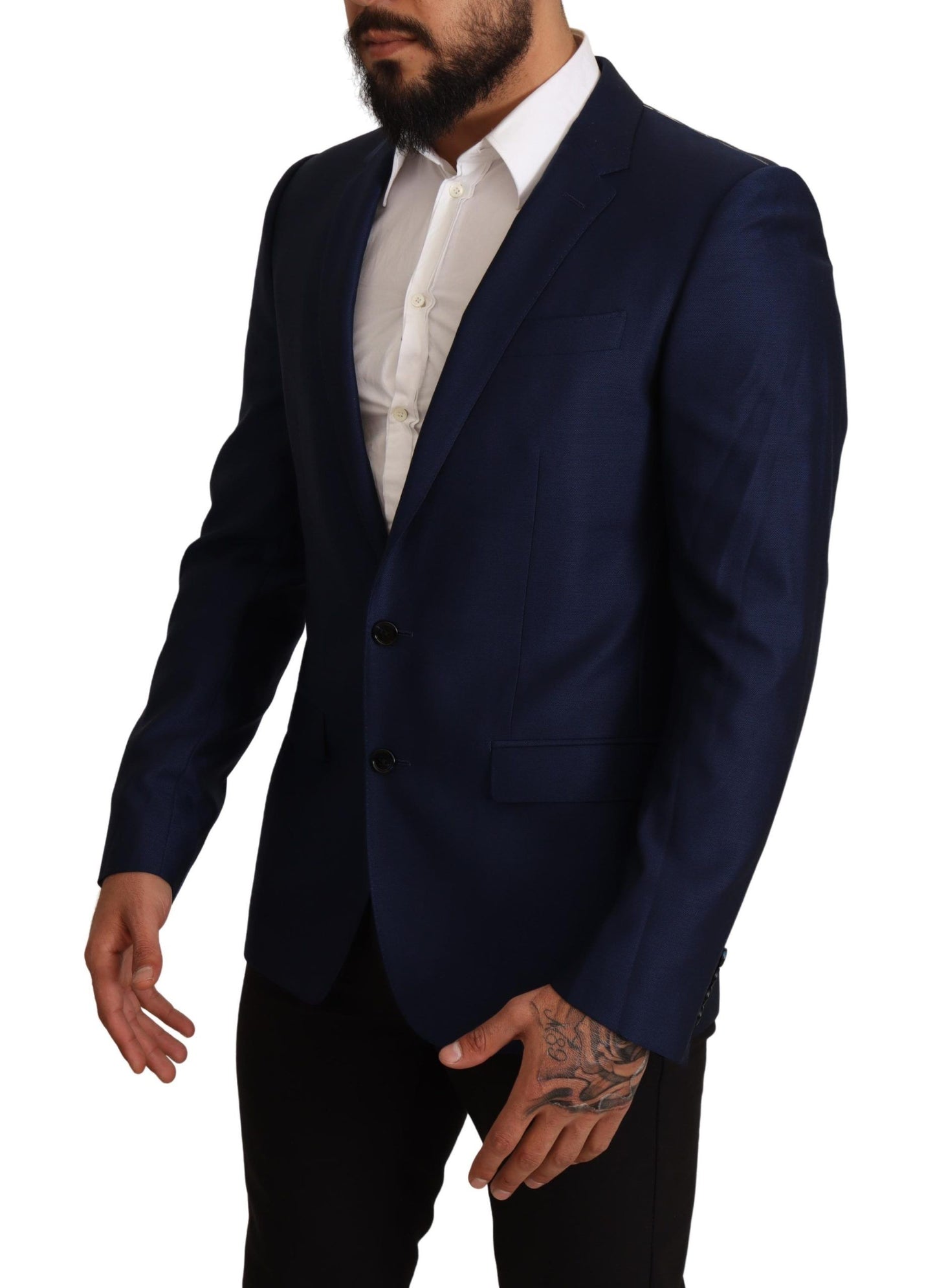 Dolce & Gabbana Navy Blue Virgin Wool Martini Blazer Dolce & Gabbana