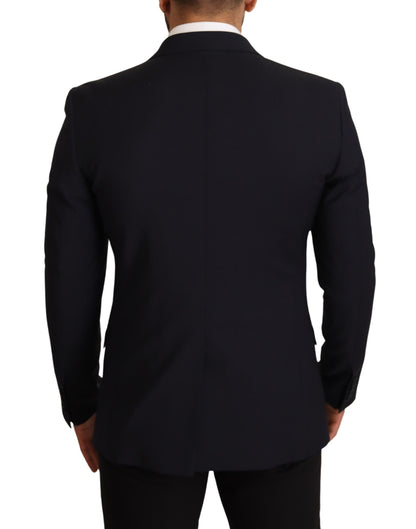 Dolce & Gabbana Elegant Dark Blue Wool Blend Martini Suit Dolce & Gabbana